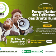 2ème Forum national des défenseurs des droits humains – Thème : « Opérationnalisation du mécanisme national de protection des défenseurs des droits humains dans un contexte de crise sécuritaire »