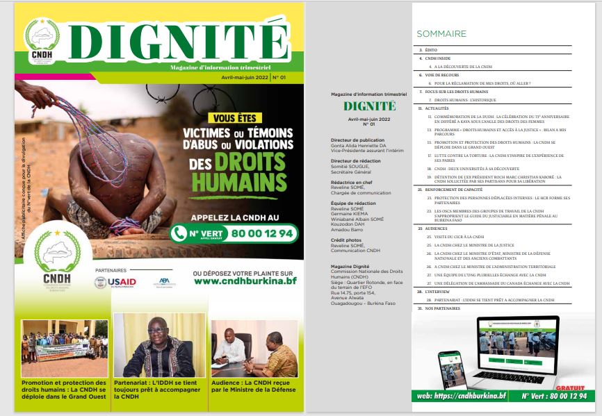 « Dignité » : Découvrez  le magazine d’informations de la CNDH N° 01